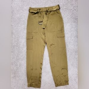 Banana Repulic Allure silk cargo pants in olive
